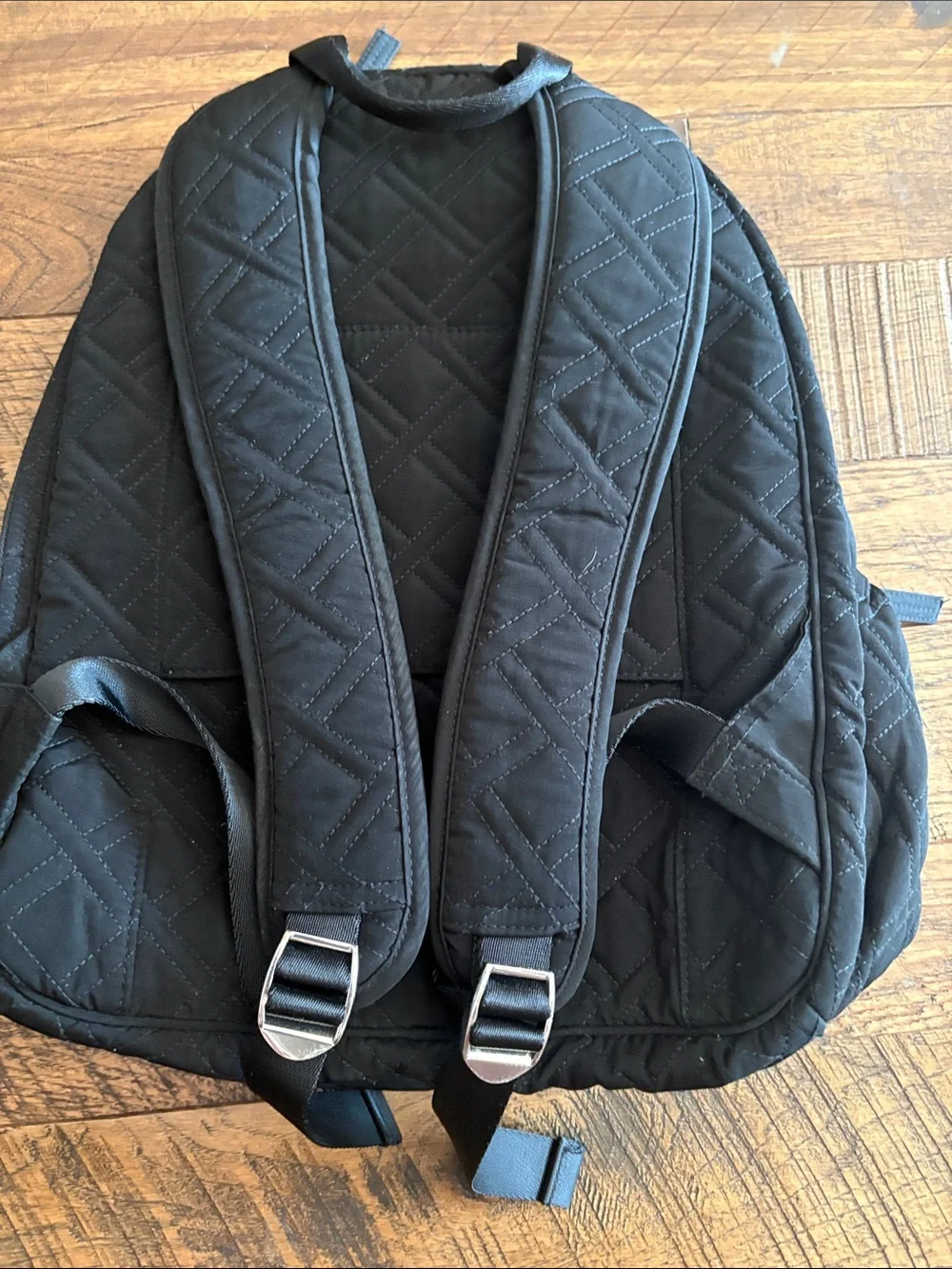 Vera Bradley Quilted Black Backpack with Front Pocket